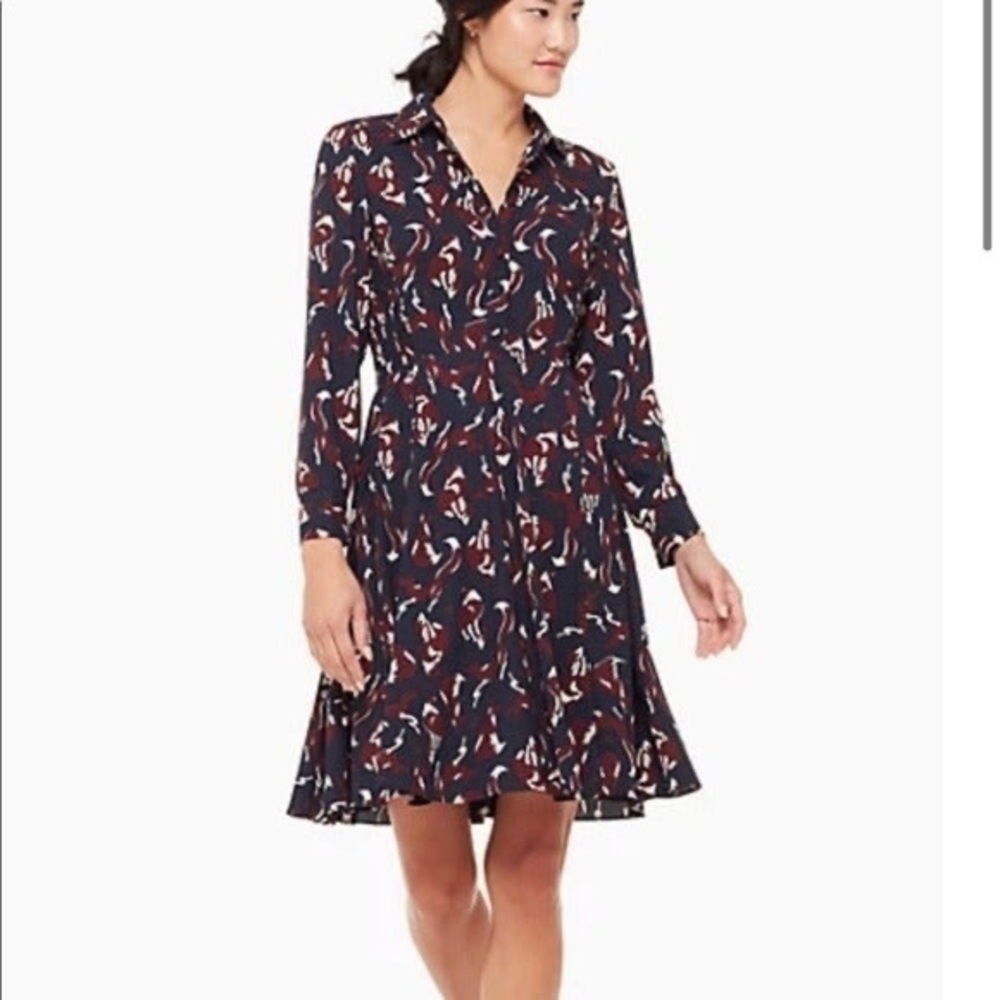 Kate Spade So Foxy Foxes Smocked Shirtdress Size 6 NWT
